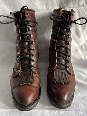 Durango Women’s 8" Packer Boots - Chestnut Leather - Size 8